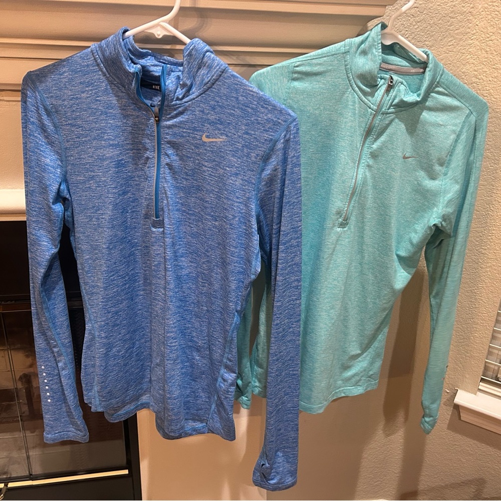Nike dri fit running half zip tops size small bundle